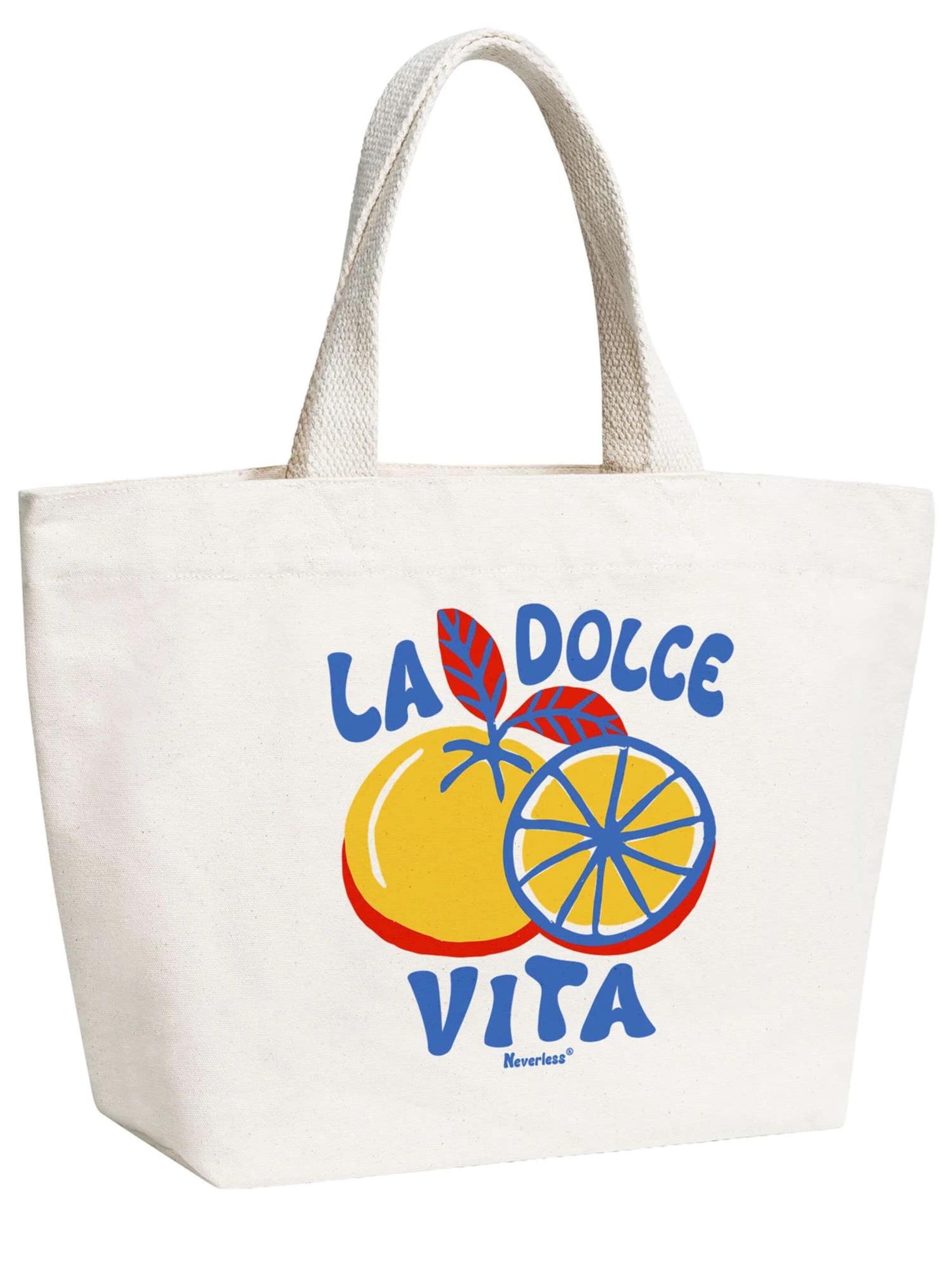 Neverless Strandtasche 'La dolce Vita'‌ in Beige: Vorderseite
