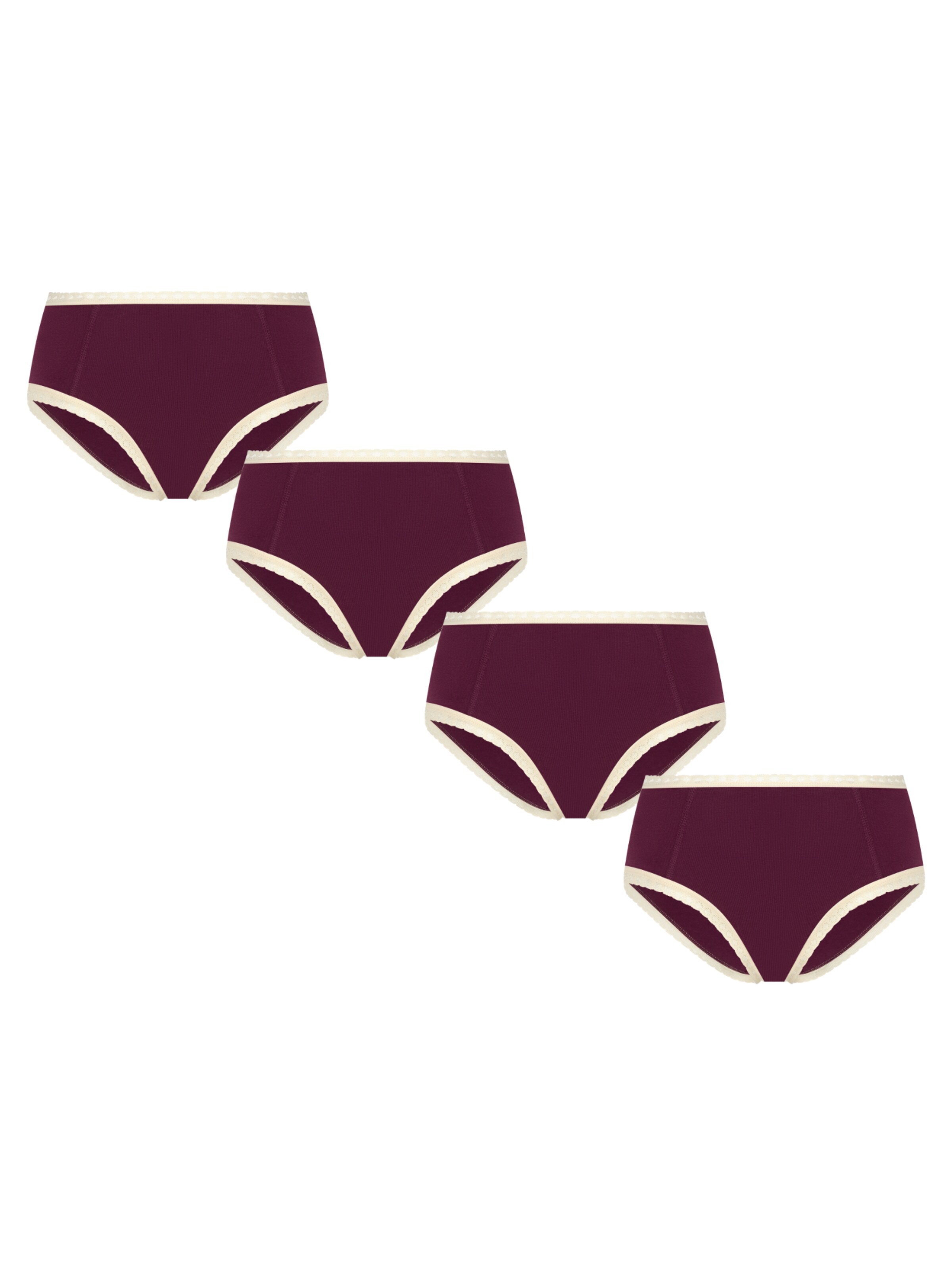 Albero Natur Panty 'Bio Baumwoll 4er Pack Damen Hipster mit Spitze' in Purple: front