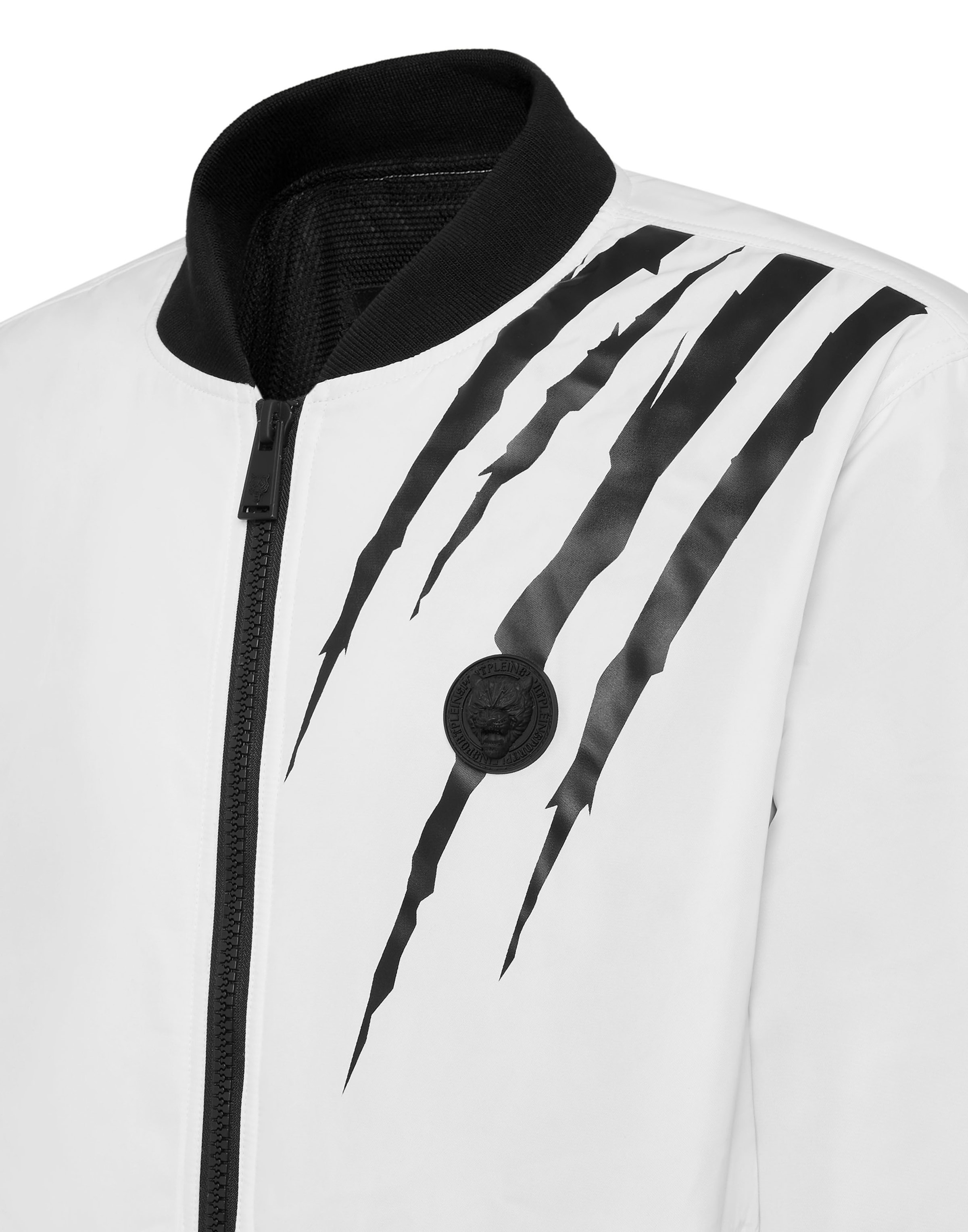 Plein Sport - Casaco meia-estação 'Scratch' em branco