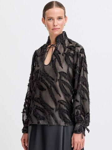 Camicia da donna 'Halye' di b.young in nero: frontale