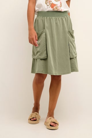 Cream Rok 'Line' in Groen: voorkant