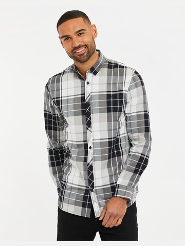 Threadbare Slim fit Button Up Shirt 'Luca' in Grey: front