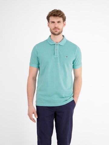 LERROS Herren Poloshirt in gewaschener Optik in Blau: Vorderseite
