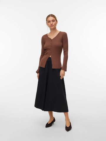 VERO MODA Knit Cardigan 'VMWillow' in Brown: front