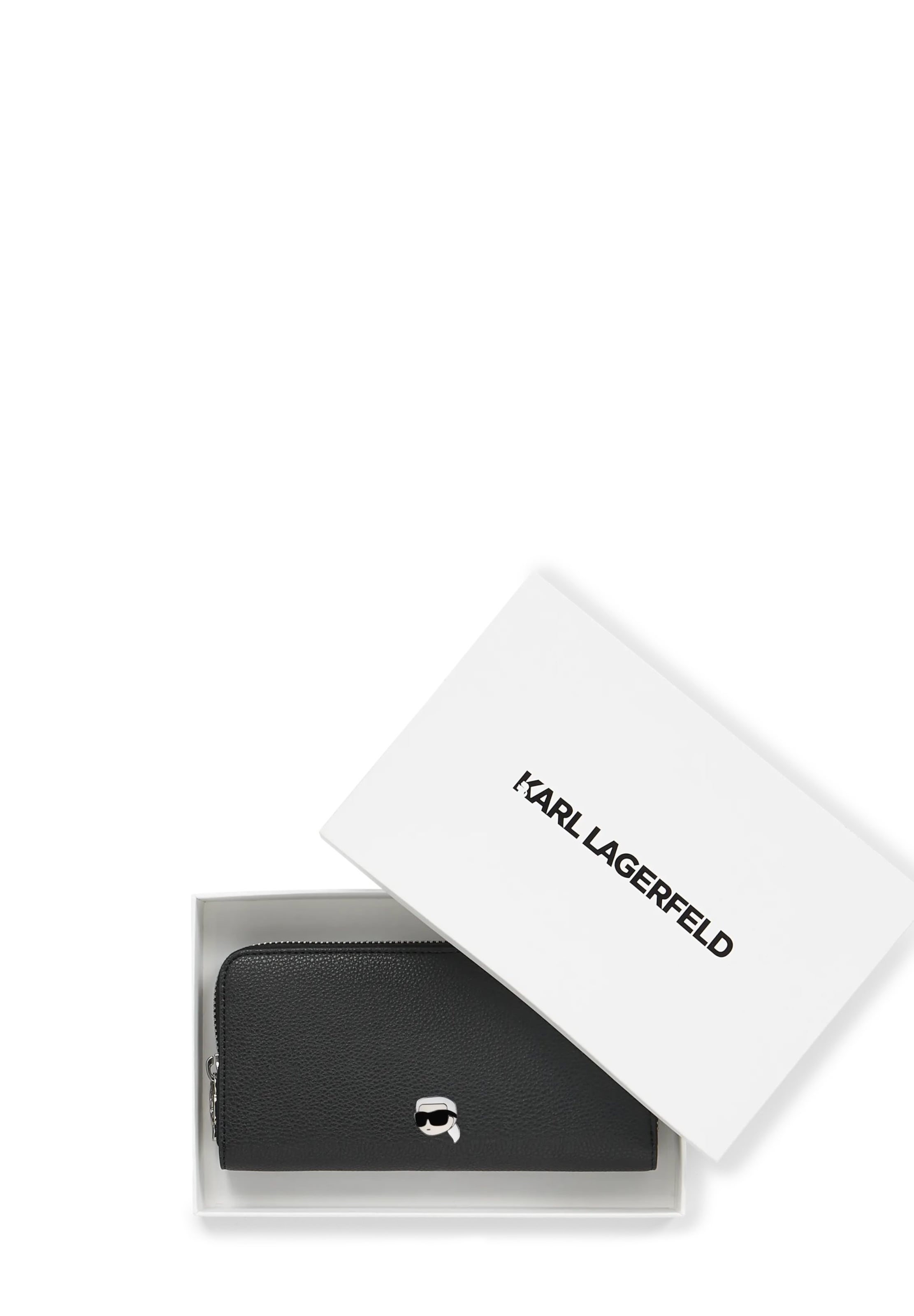 Karl Lagerfeld - Cartera 'Ikon Pebble Continental' en negro