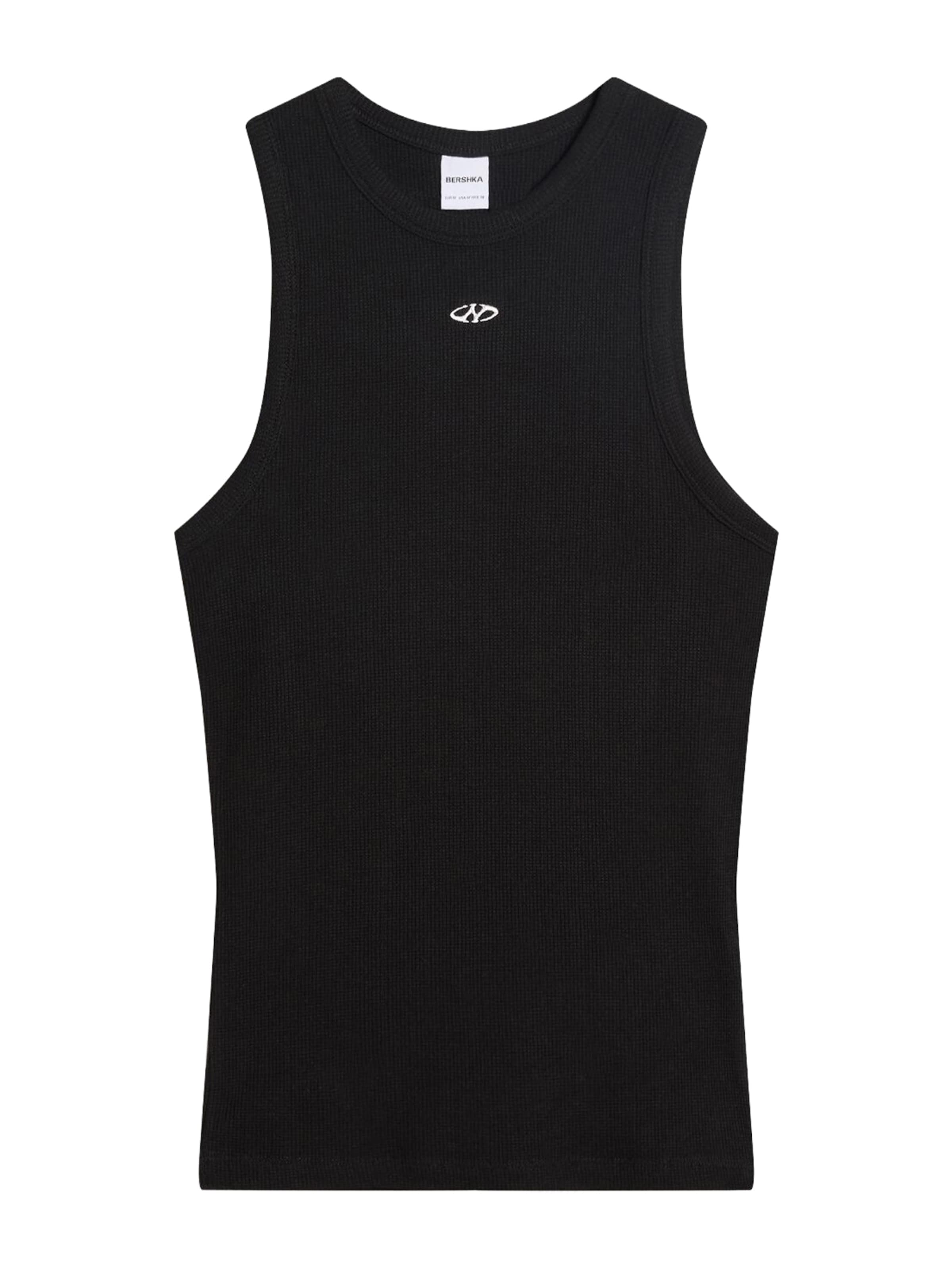 Tricou de la Bershka pe negru: față