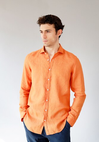 Black Label Shirt Regular Fit Hemd 'Nubia' in Orange: predná strana