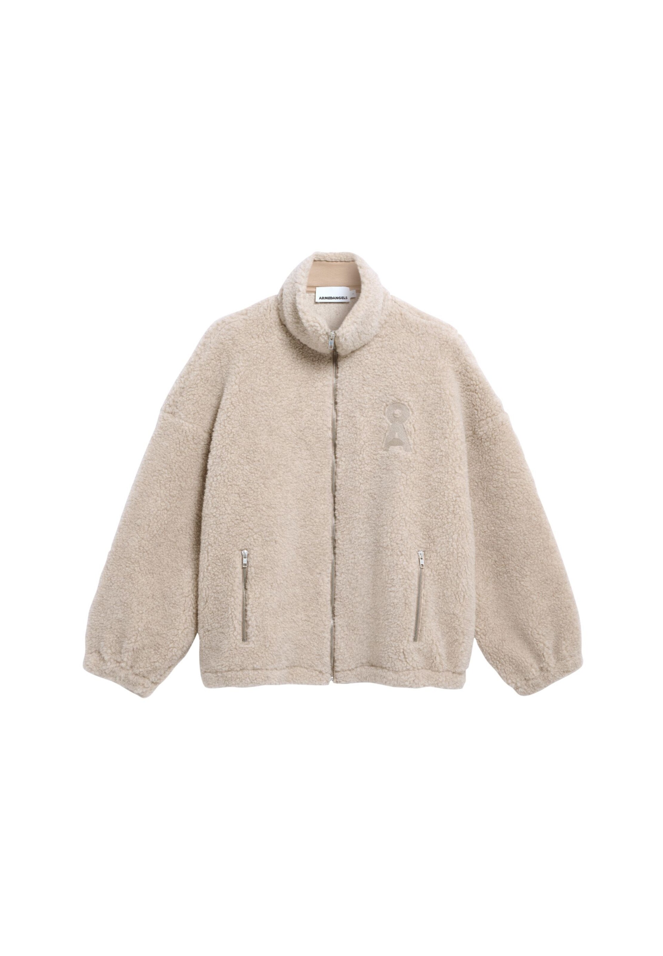 ARMEDANGELS Fleece jas in Beige: voorkant