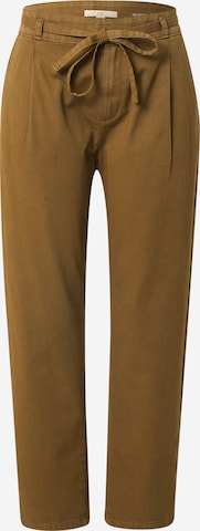 ESPRIT - Pantalón plisado en verde: frente