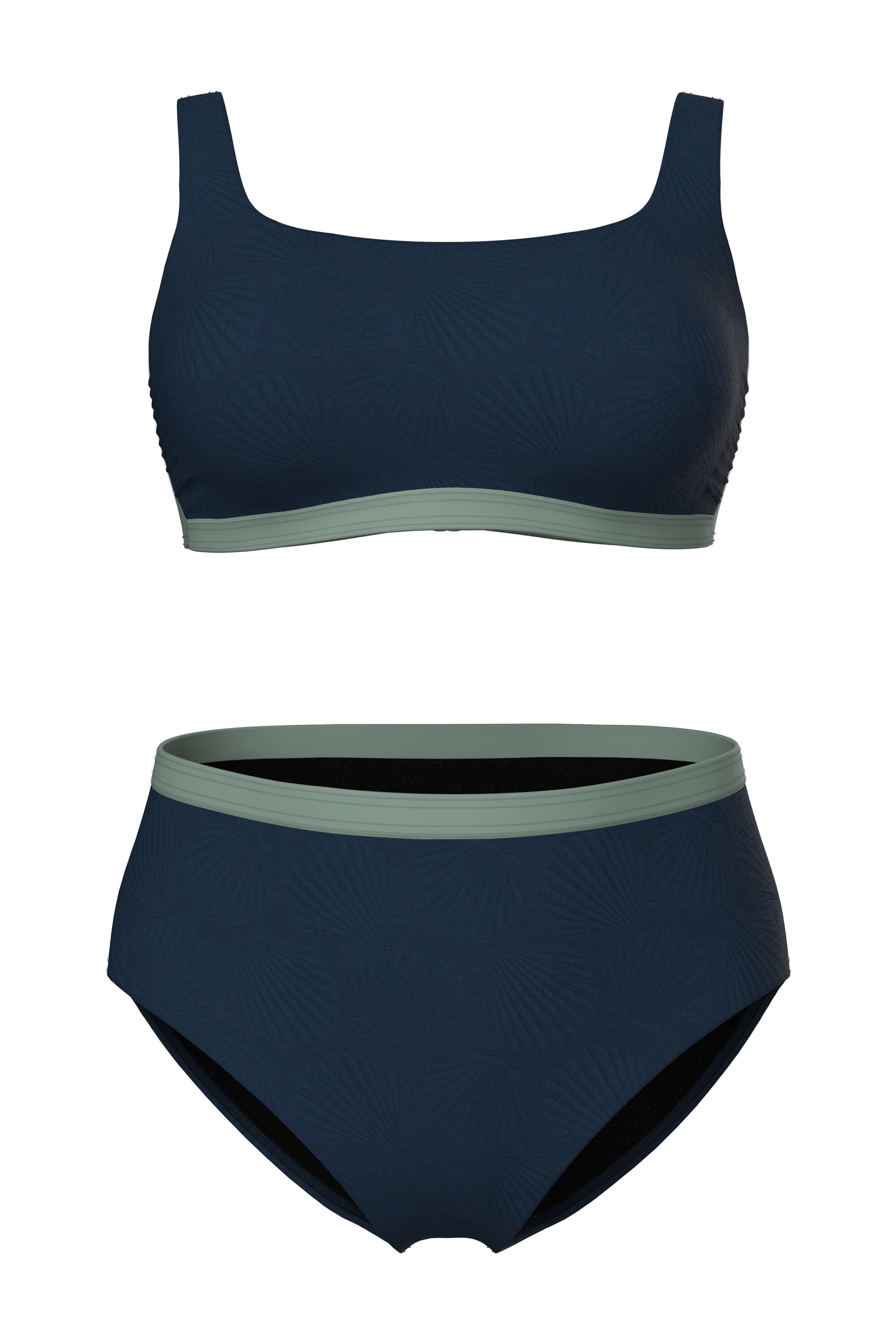 Ulla Popken T-shirt Bikini in Blue: front