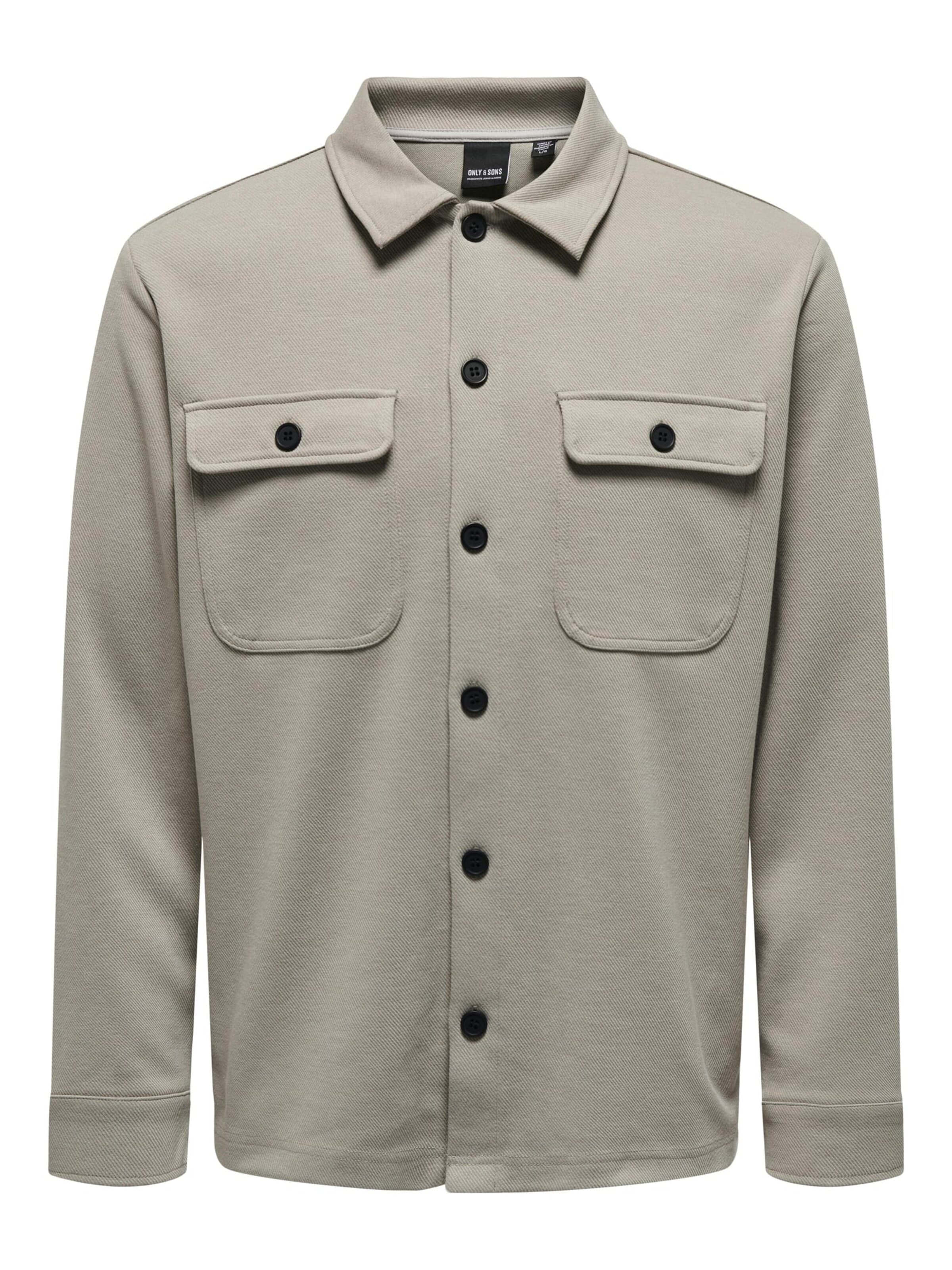 Only & Sons Comfort fit Overhemd 'newkodyl' in Beige: voorkant