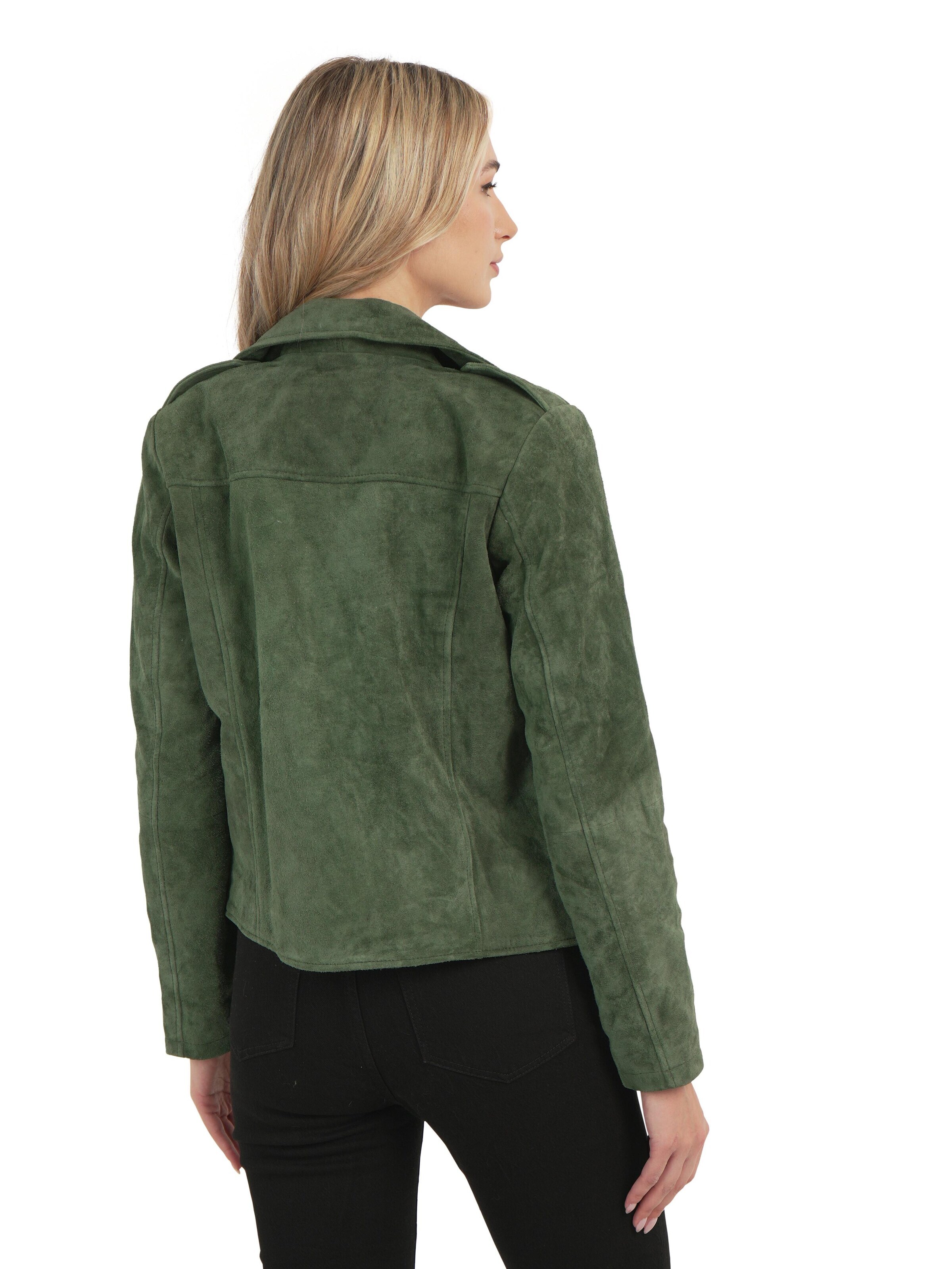 Chic and Clicks - Chaqueta de entretiempo 'Camel Suede' en verde