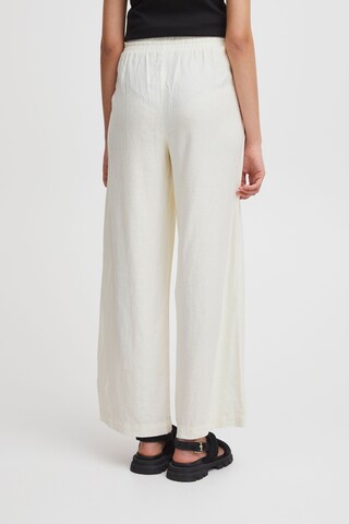 ICHI Wide leg Pants 'Lino' in Beige