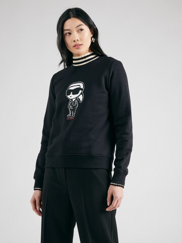 Sweat-shirt 'IKON' Karl Lagerfeld en noir : devant