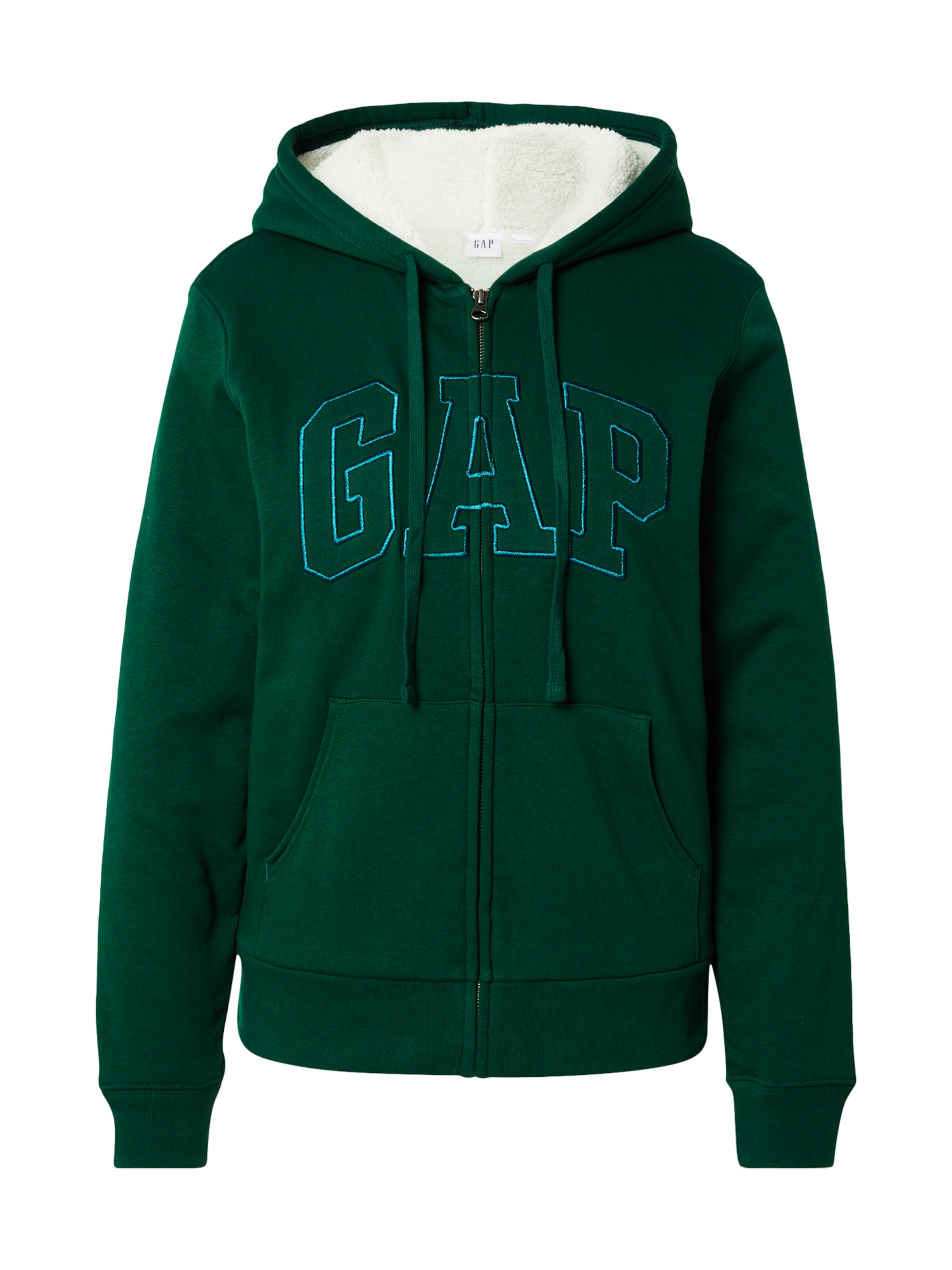 GAP - Sudadera con cremallera 'HERITAGE' en verde: frente