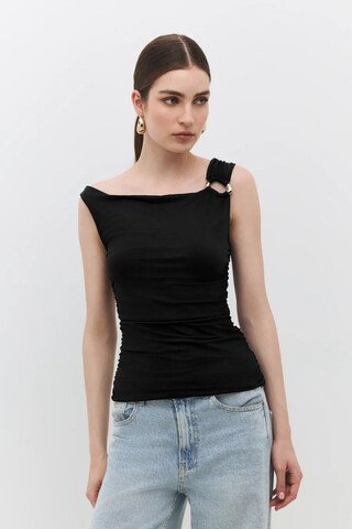 No Matter What Shirt 'Body & Bluz' in Zwart: voorkant