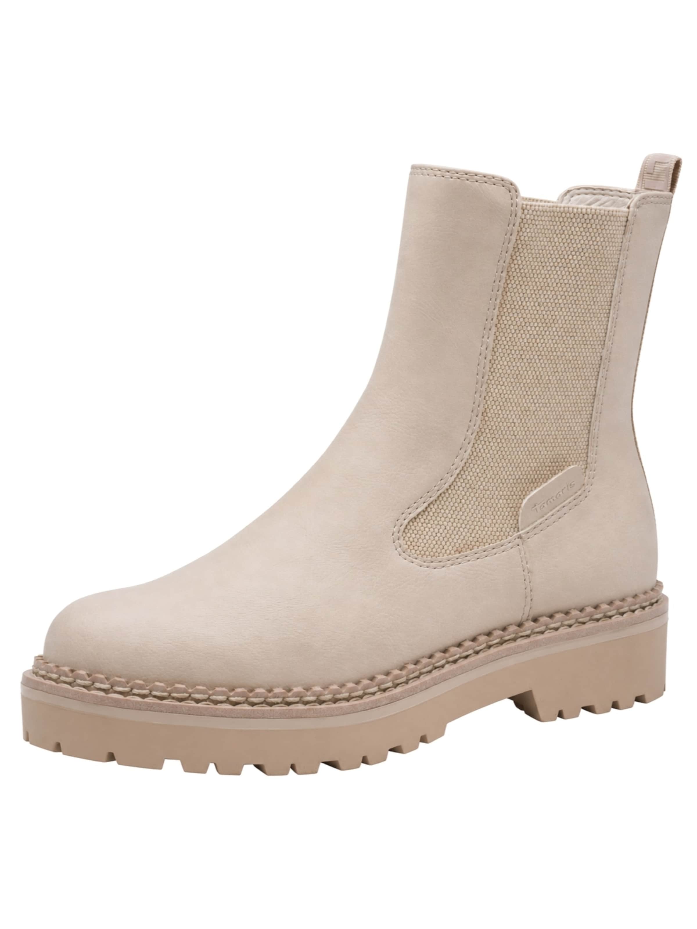 Tamaris Chelsea boots in Beige: front