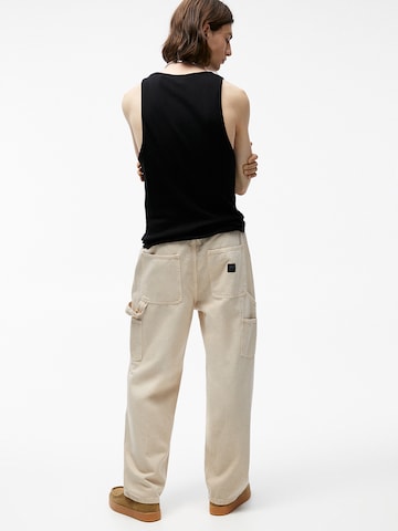 Regular Jeans cargo Pull&Bear en blanc