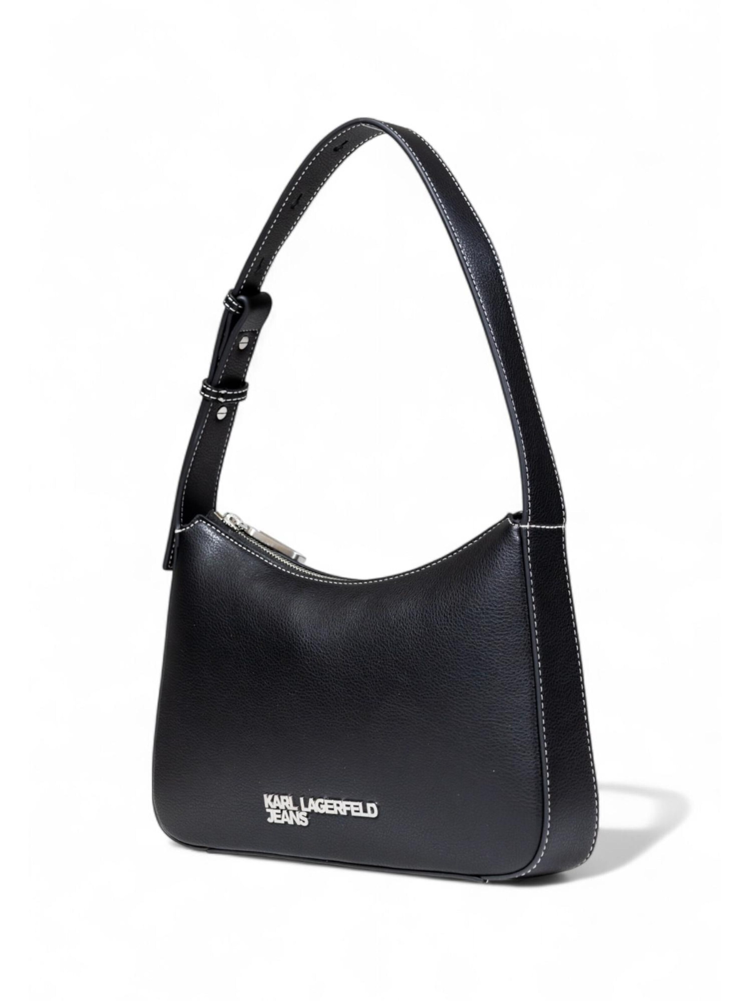 KARL LAGERFELD JEANS - Bolso de hombro 'KLJ METAL LOGO SHOULDER BAG A3W30009' en negro