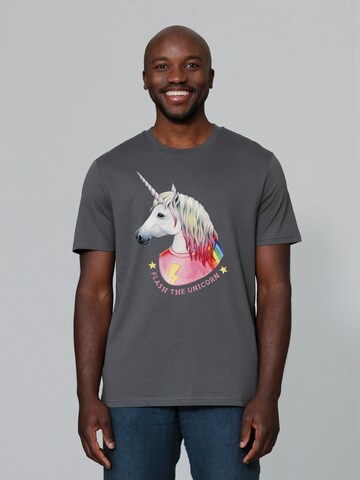 T-Shirt ' Flash, the unicorn ' Watapparel en gris : devant