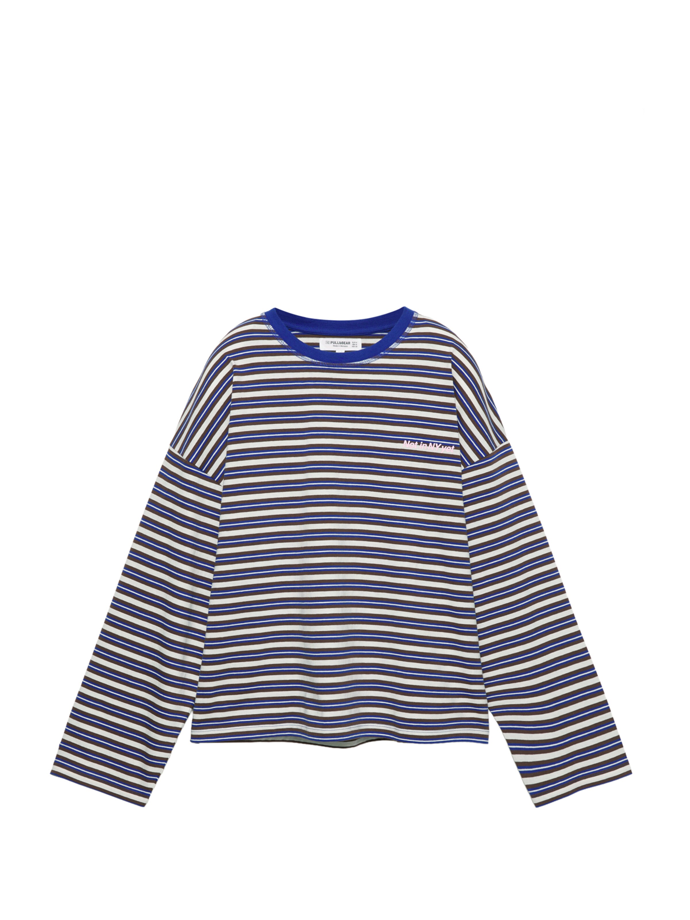 Pull&Bear Majica 'PACIFIC' | mornarska / pastelno roza / črna / bela barva, Prikaz izdelka