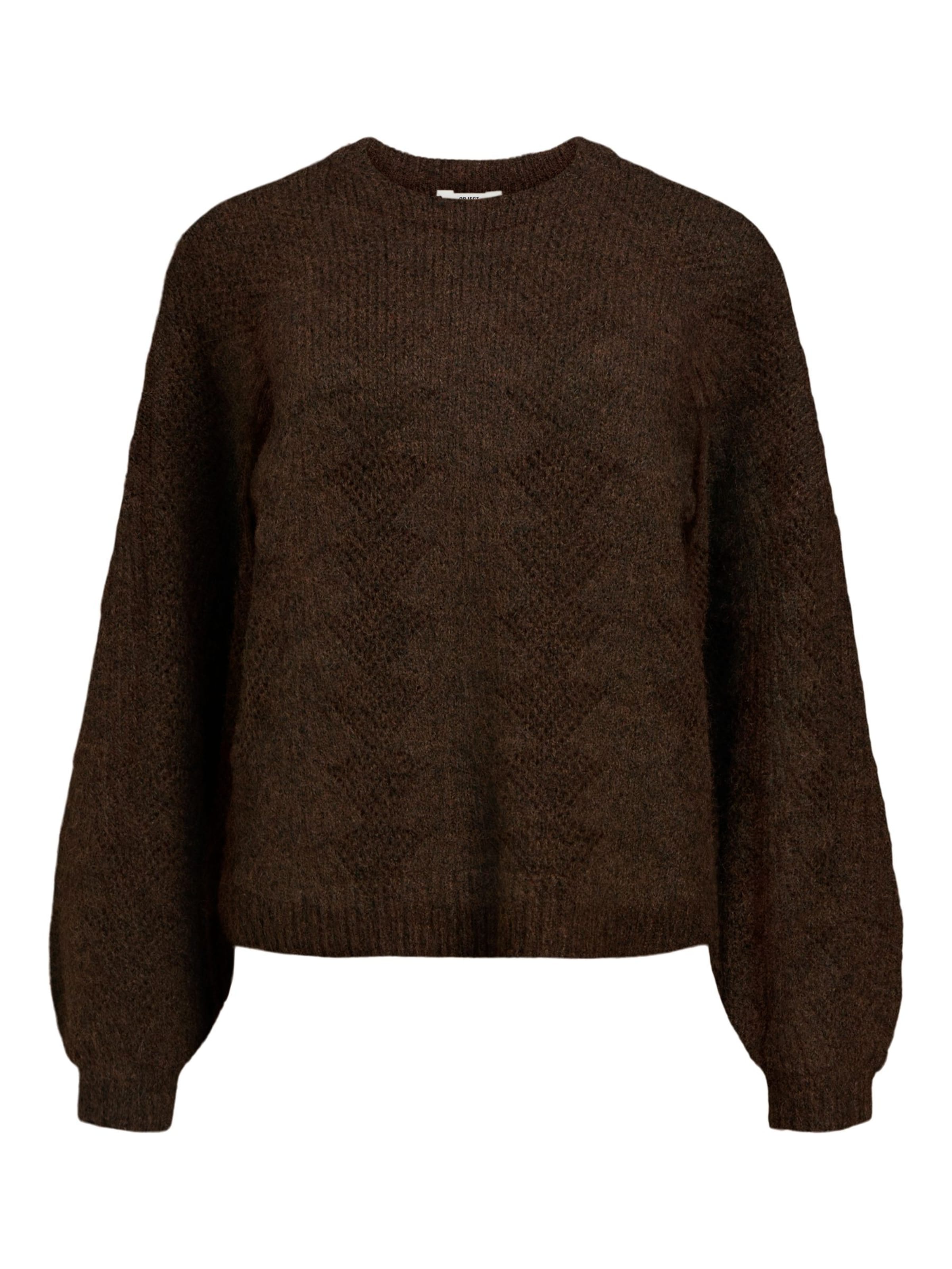 OBJECT Sweater 'OBJFLORA' in Brown: front