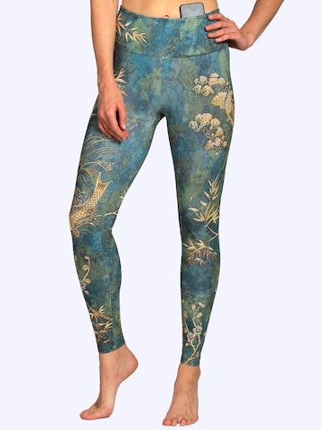 Magadi Skinny Sporthose 'Camo' in Grün