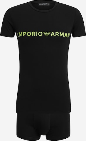 Emporio Armani Short Pajamas in Black: front