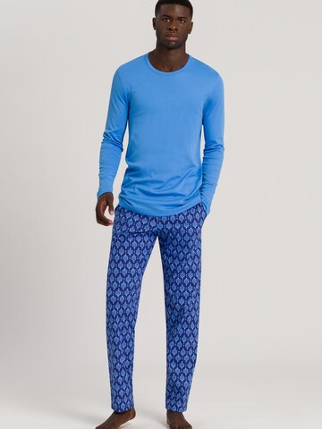 Hanro Pyjama lang 'Night & Day' in Blauw: voorkant