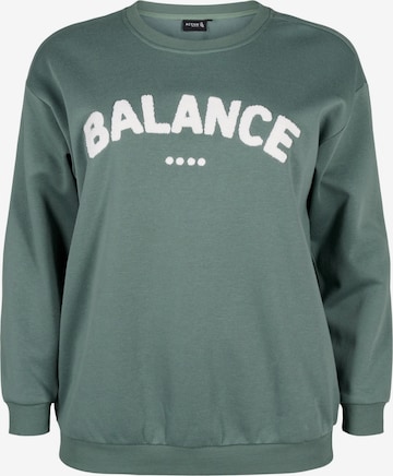 Sweat-shirt 'Cannie' Active by Zizzi en vert : devant