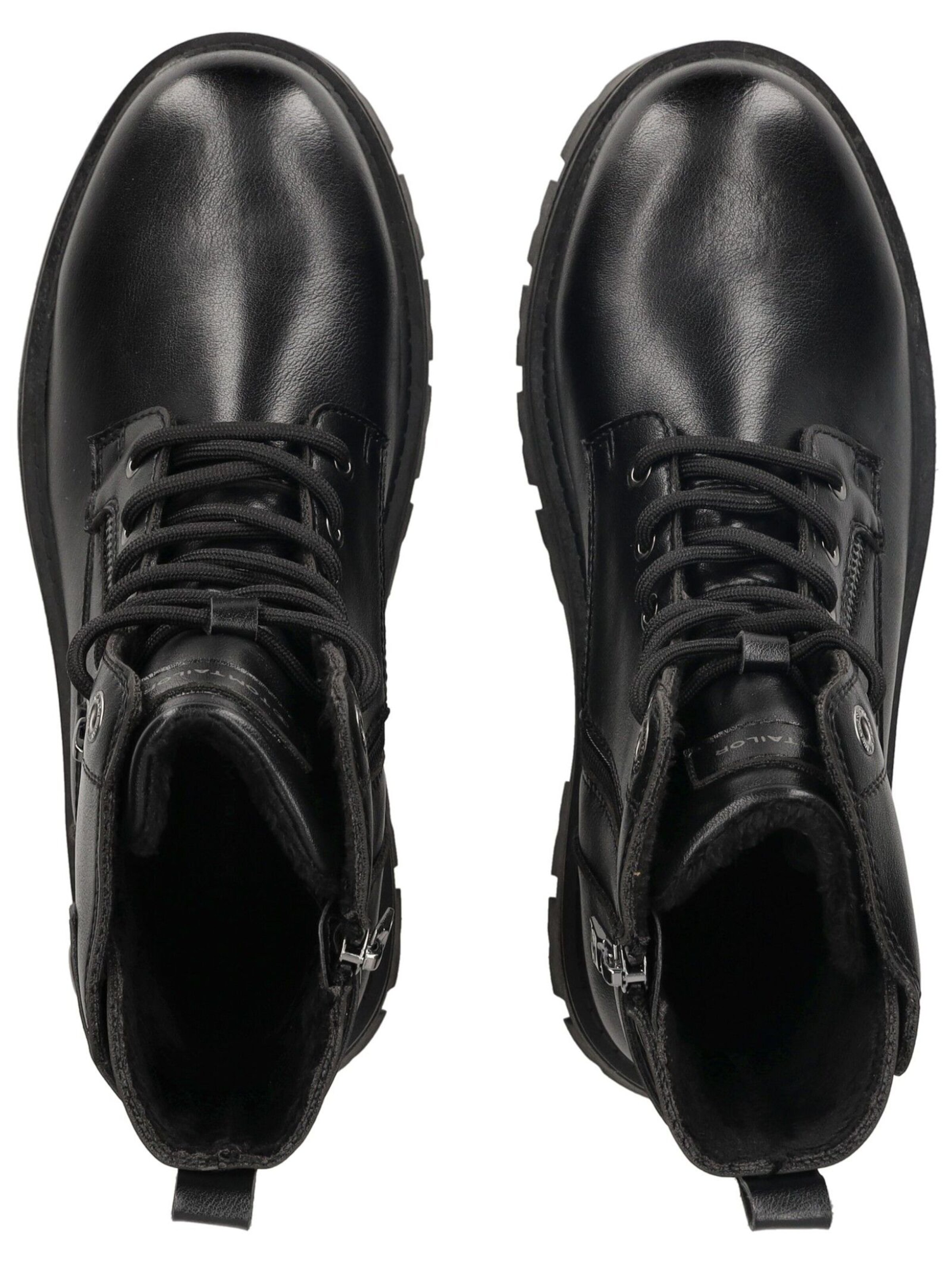 TOM TAILOR Lace-up bootie in Black