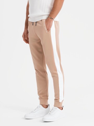 Ombre Regular Sports trousers 'OM-PASK-0229' in Beige