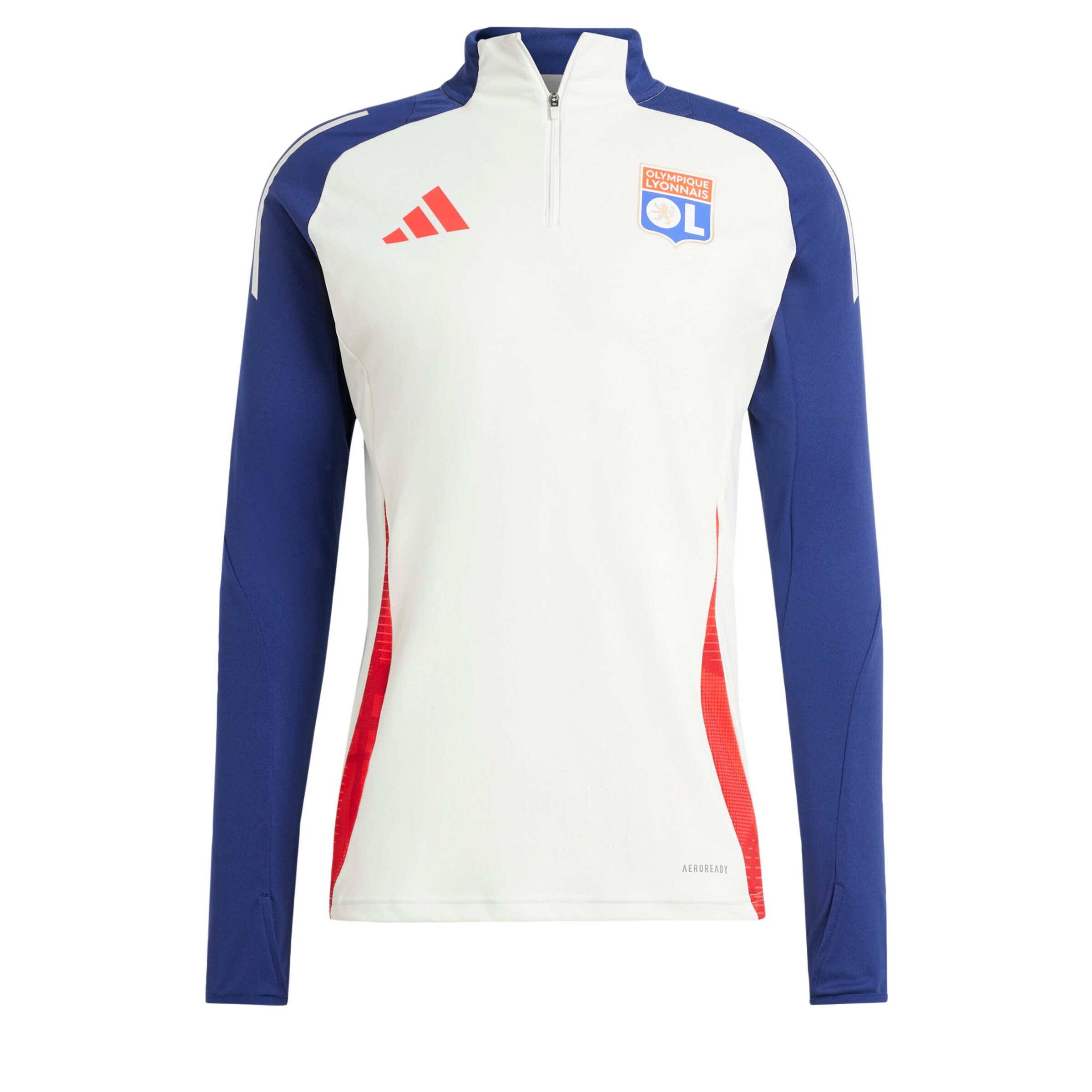ADIDAS PERFORMANCE - Camiseta funcional 'Olympique Lyonnais Tiro 24' en blanco: frente
