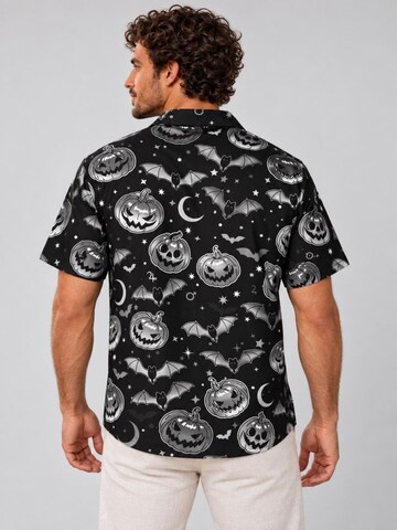 Maglietta 'Halloween Pumpkin Bat' di King Kameha in nero