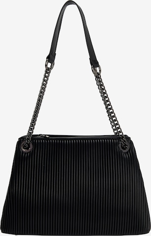 Borsa a spalla di faina in nero: frontale