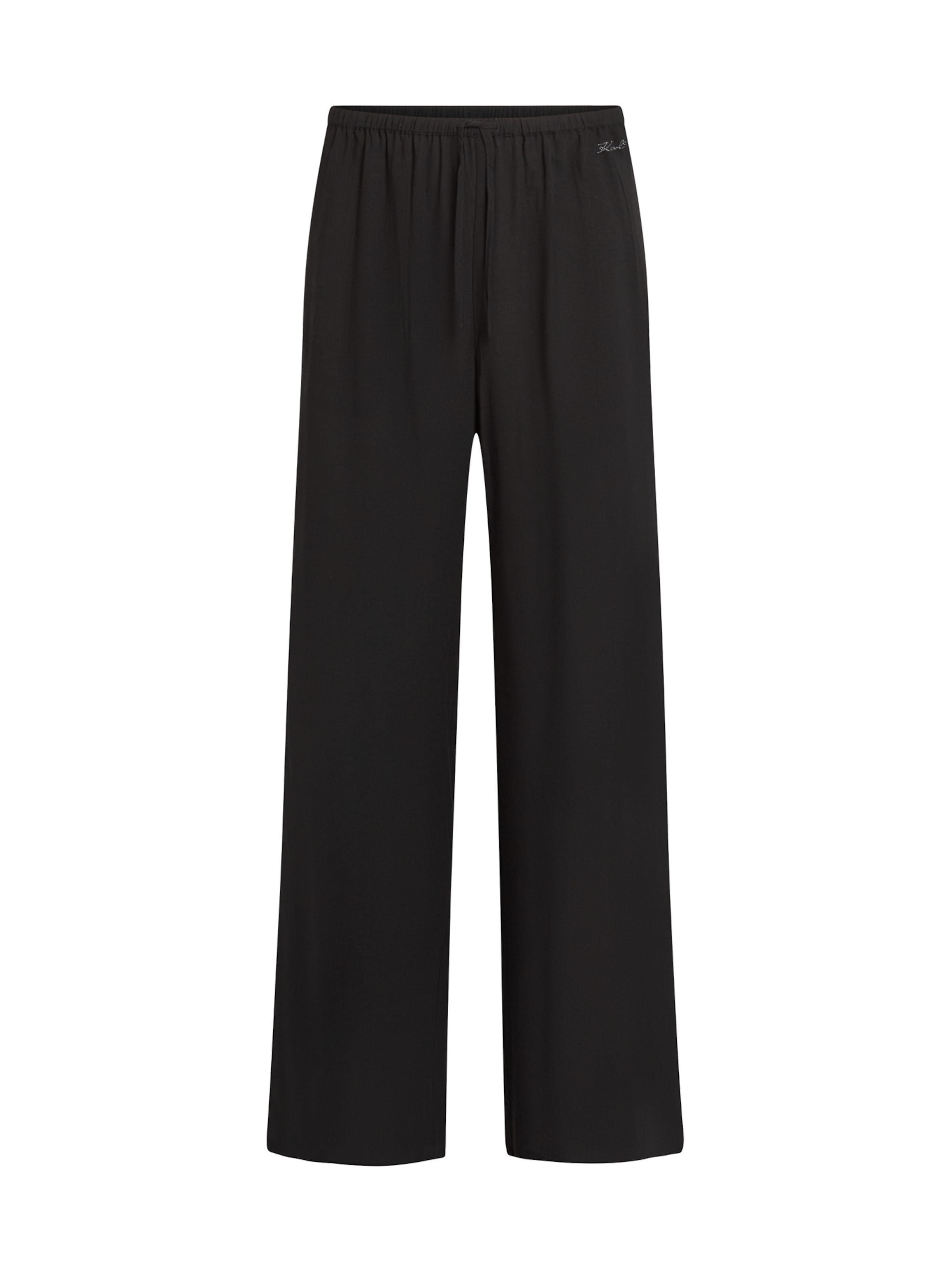 juoda Karl Lagerfeld Plačios klešnės Kelnės: priekis