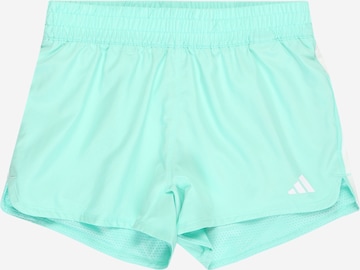 ADIDAS SPORTSWEAR Workout Pants 'Essentials Aeroready 3-Stripes' in Green: front