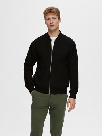 SELECTED HOMME Sweat jacket 'MACK' in Black