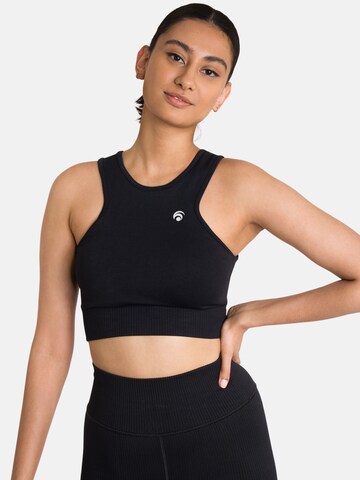 OCEANSAPART - Bustier Sujetador deportivo 'Brooklyn' en negro: frente