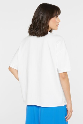 SENSES.THE LABEL Kurzarm-Sweatshirt S:AN mit Wording in Weiß