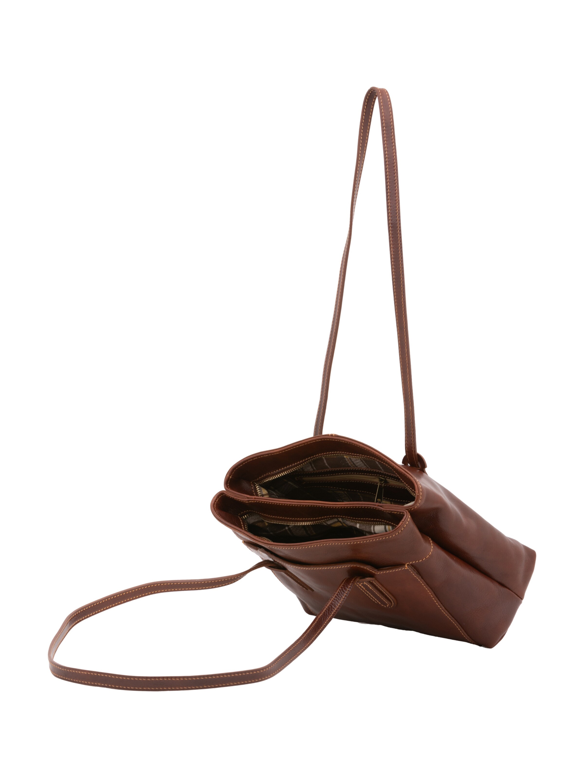 Borsa a spalla 'Borsa a Spalla Donna Vera Pelle Vacchetta - Chiusura Zip' di I Fratelli in marrone