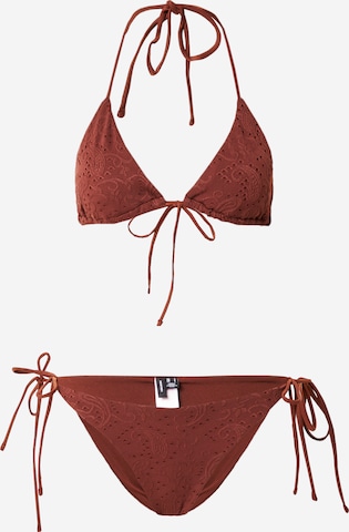 VERO MODA Trikotni nedrčki Bikini 'CARLY' | rjava barva: sprednja stran