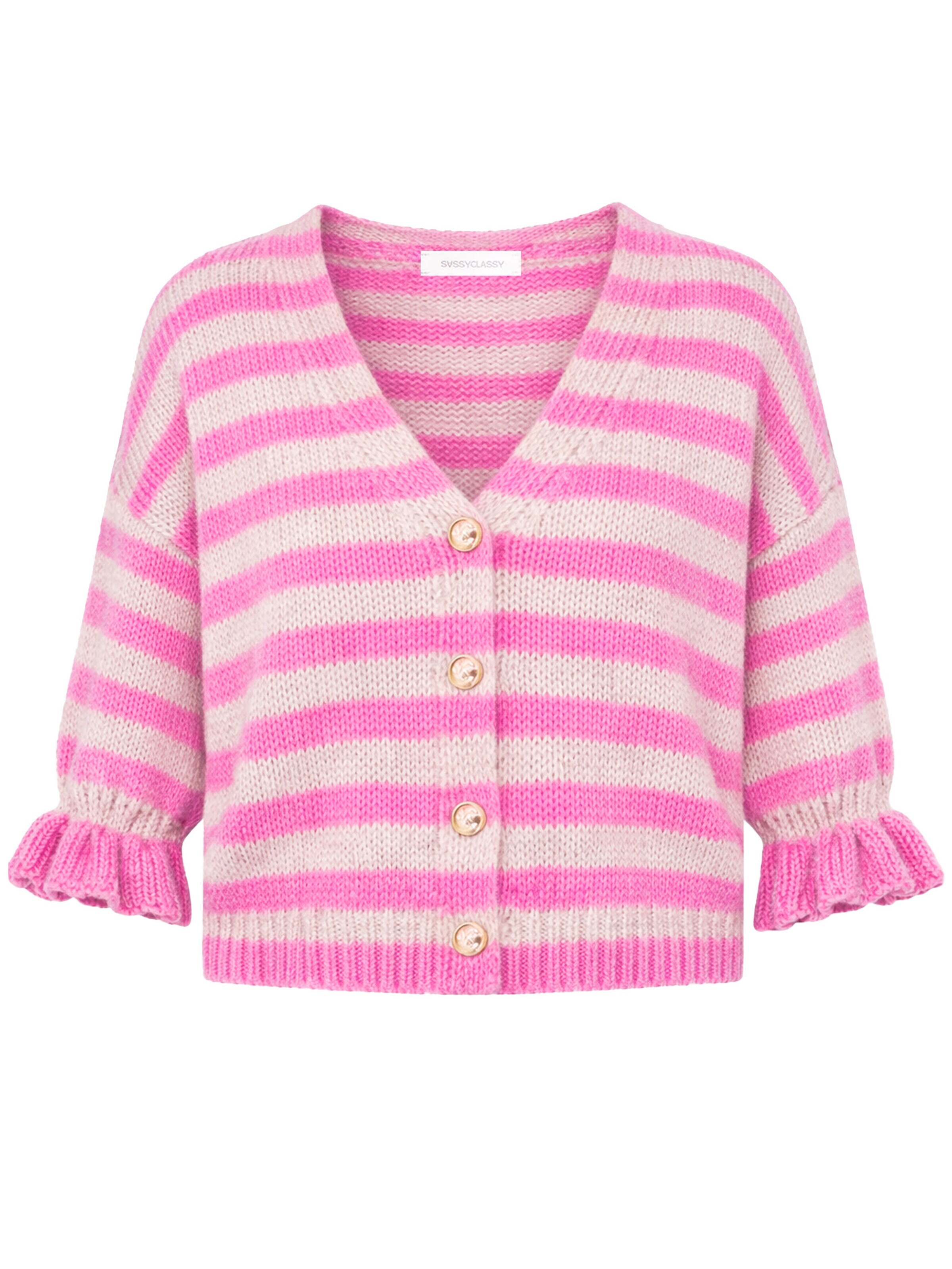 SASSYCLASSY Knit cardigan in Pink: front
