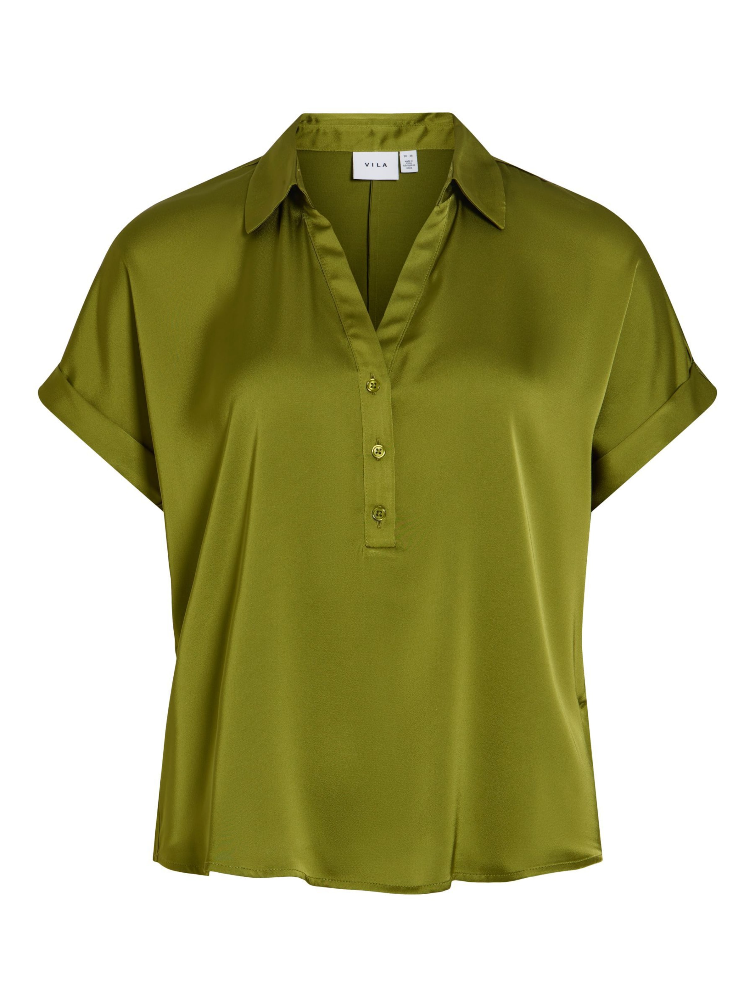 VILA Blouse 'VIEnna Ravenna' in Groen: voorkant