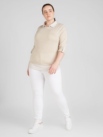 Z-One T-shirt 'Li44nda' i beige