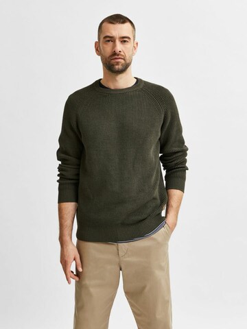 Pull-over SELECTED HOMME en vert : devant