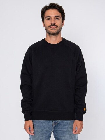 Carhartt WIP Sweatshirt 'CHASE SWEAT BLACK / GOLD' in Zwart