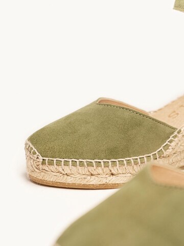 Alhamas - Sandalias con hebilla 'Alpargata Cuña 7 cm' en verde
