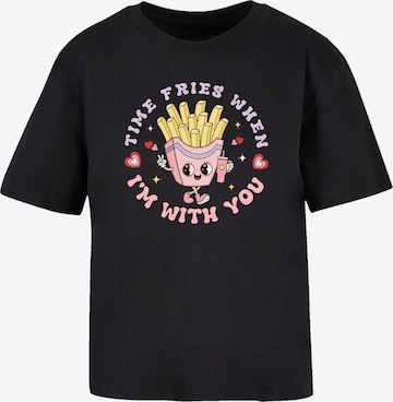 F4NT4STIC T-Shirt 'Time Fries When I am With You Valentinstag' in Schwarz: Vorderseite