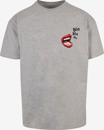 Merchcode Shirt 'Bla Bla Bla Comic' in Grey: front